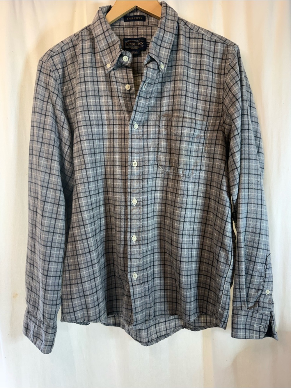 Pendleton “Evergreen” Wool Plaid Button-Down Shirt